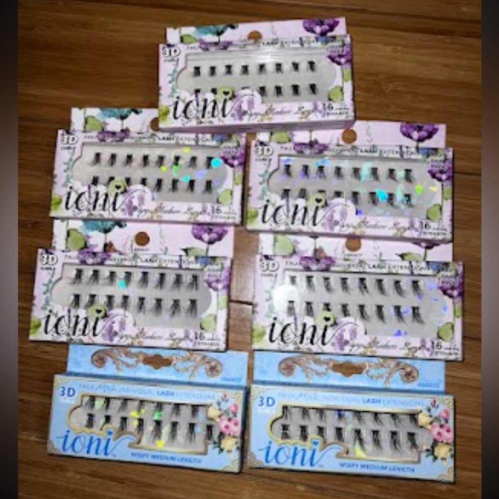 False lashes and glues various types and sizes of both. Some glue used